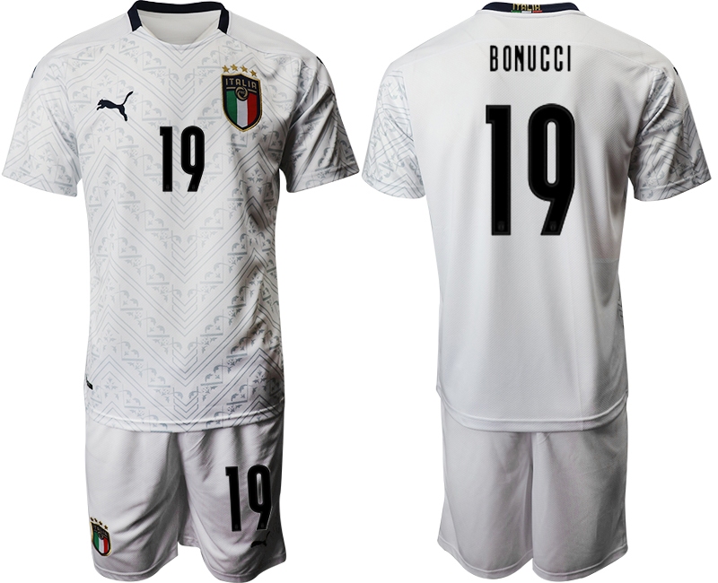 2021 Men Italy away #19 white soccer jerseys->italy jersey->Soccer Country Jersey